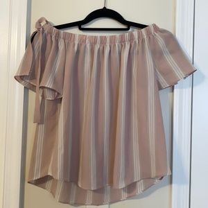 Stripped Off the shoulder top